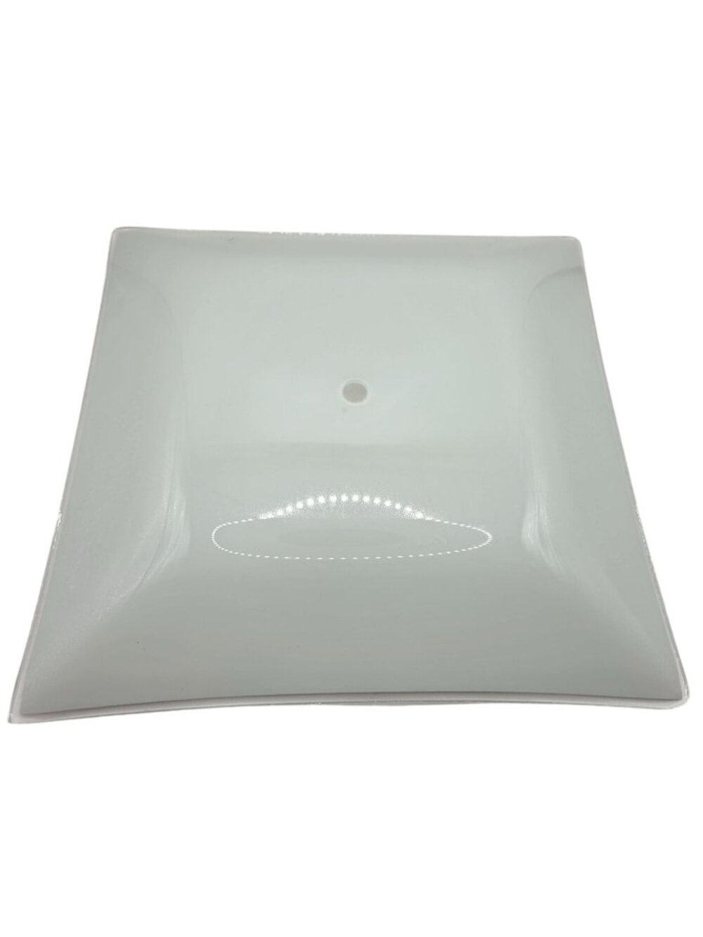 Vtg Clear Glass Square Replacement Lamp Shade Center Hole Frosted Finish MCM